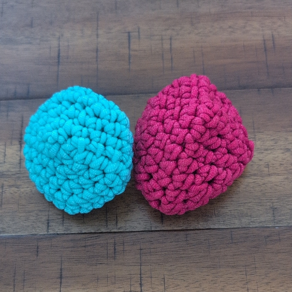Handcrafted Textured Kitchen Scrubbers - Teal and Magenta